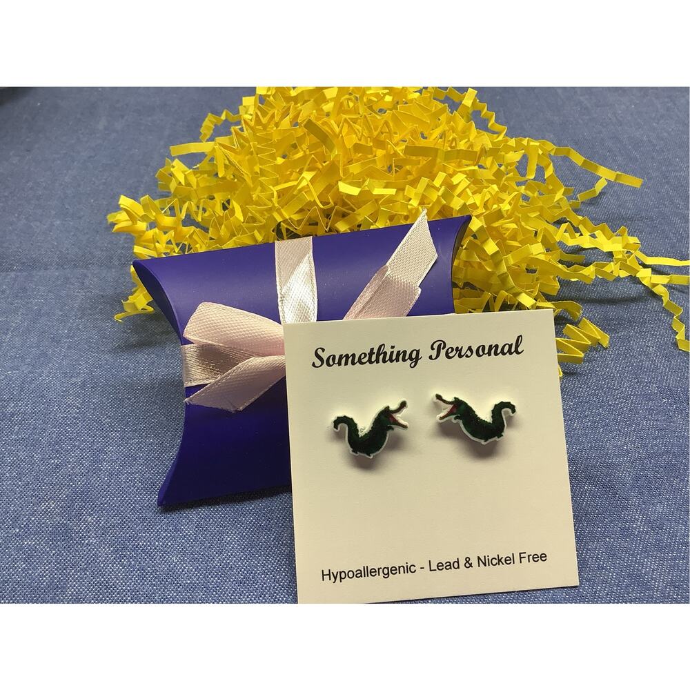 Crocodile - Peter Pan Inspired Post Earrings -- Gift Boxed - Chibi Cute